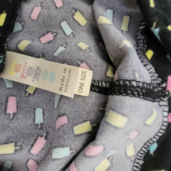 LuLaRoe One Size OS Legging Summer Popsicle Ice Cream Black Pink Yellow Blue - Picture 6 of 6